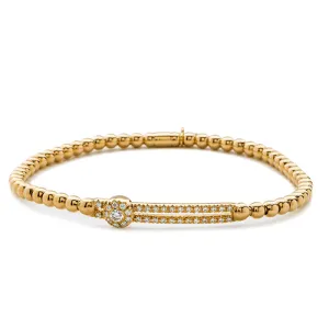0.25ctw, 18K Yellow Gold Tresore Stretch Bracelet