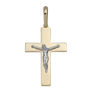 1 1/2" Jesus Cross Crucifix Pendant Solid 14K Yellow Gold