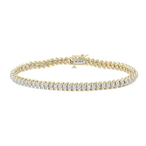 1 CTW Diamond 7-inch Tennis Bracelet in 10KT Yellow Gold
