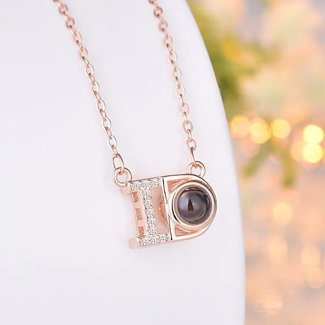 100 languages I love you Projection Necklace