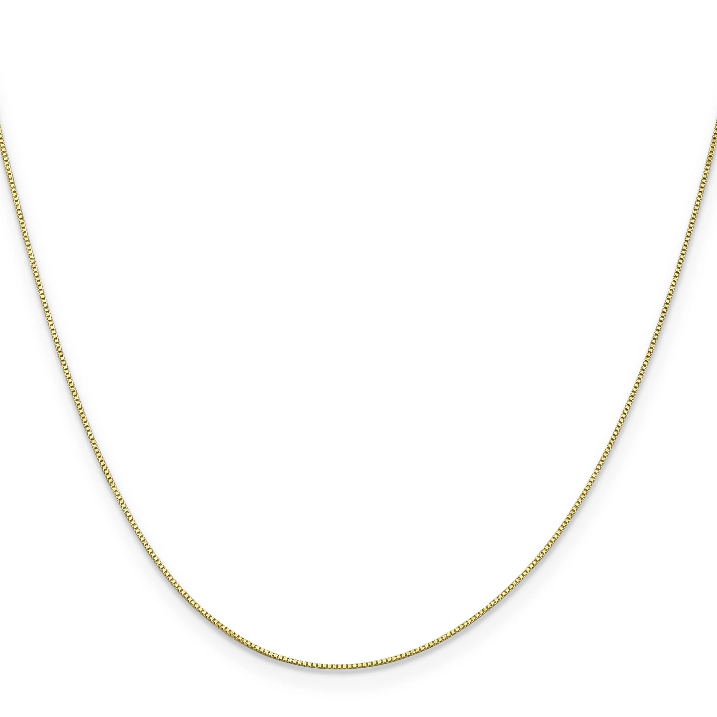 10K Yellow Gold Box Chain Necklace with Polished Finish 14 Inch