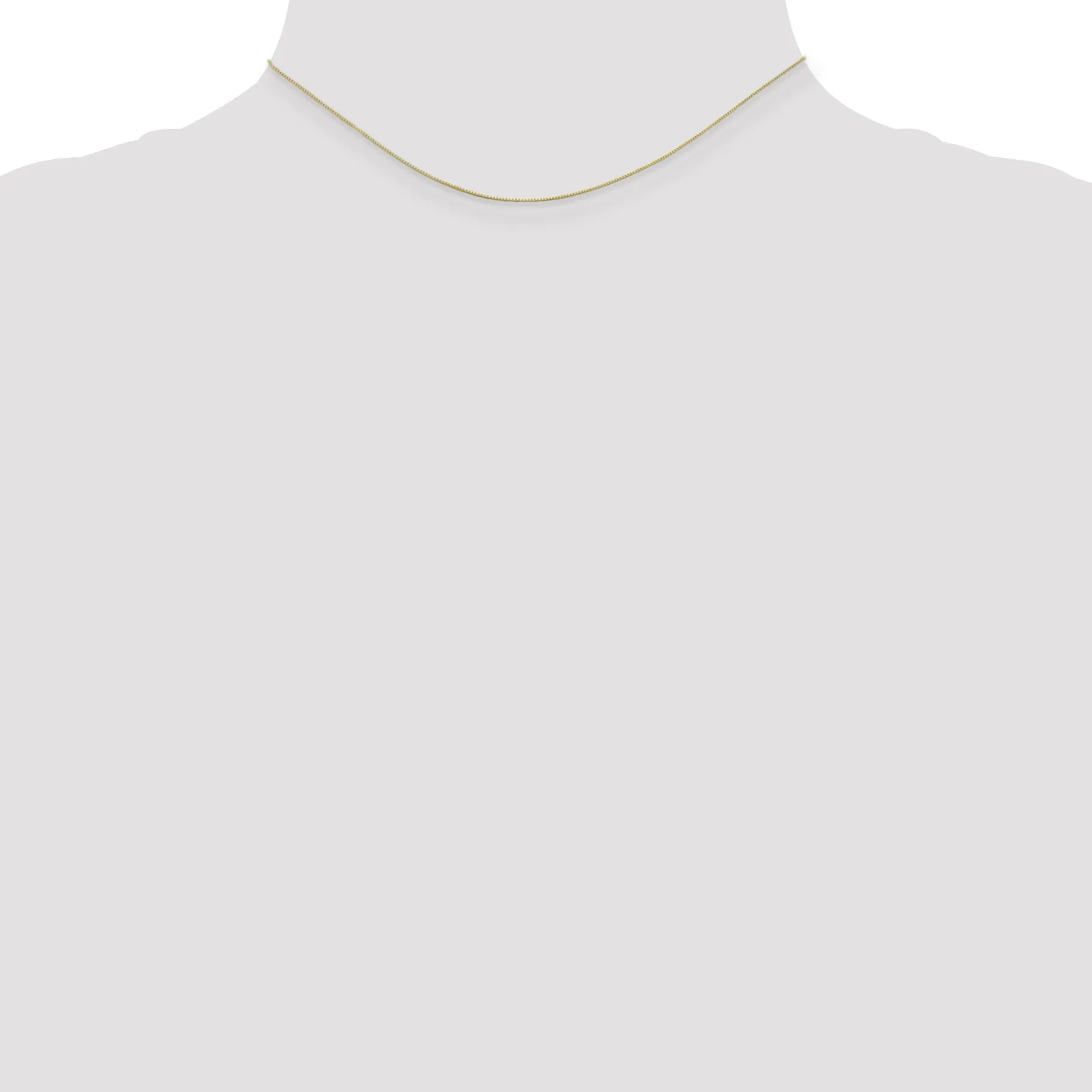 10K Yellow Gold Box Chain Necklace with Polished Finish 14 Inch
