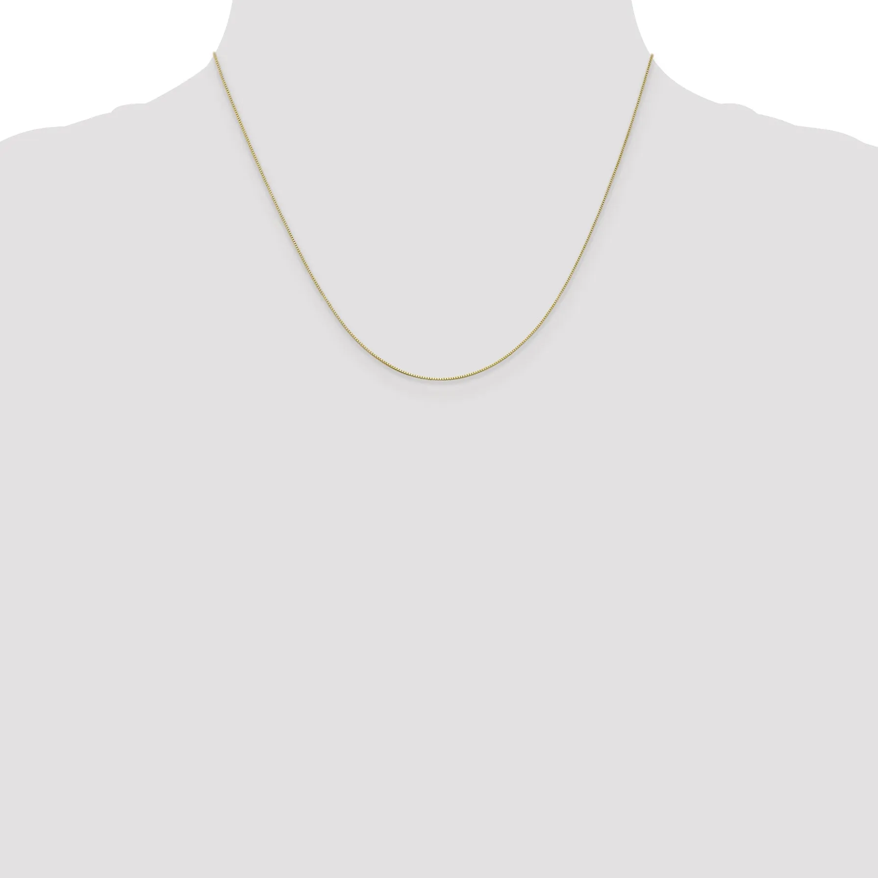 10K Yellow Gold Box Chain Necklace with Polished Finish 14 Inch
