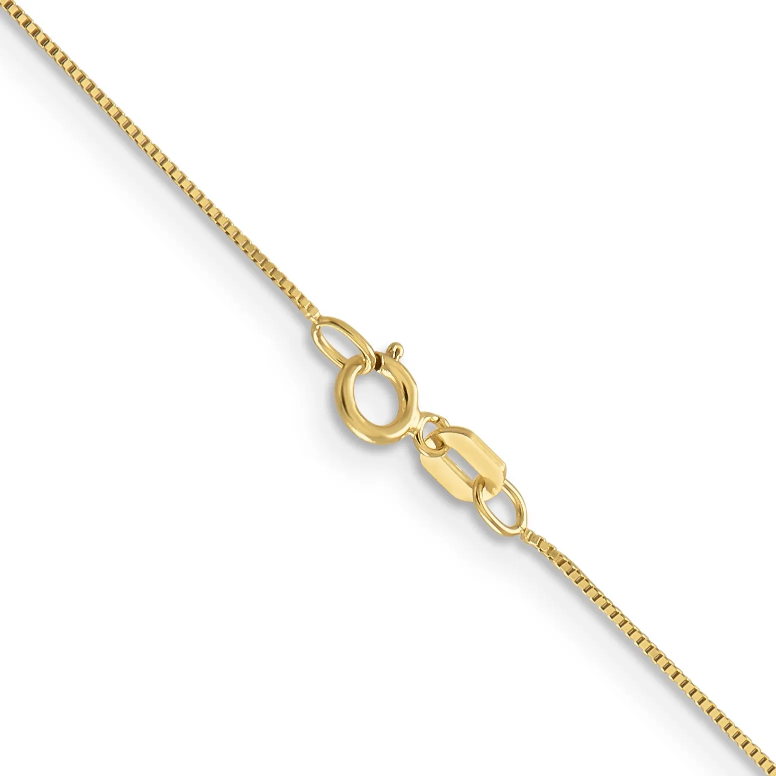 10K Yellow Gold Box Chain Necklace with Polished Finish 14 Inch