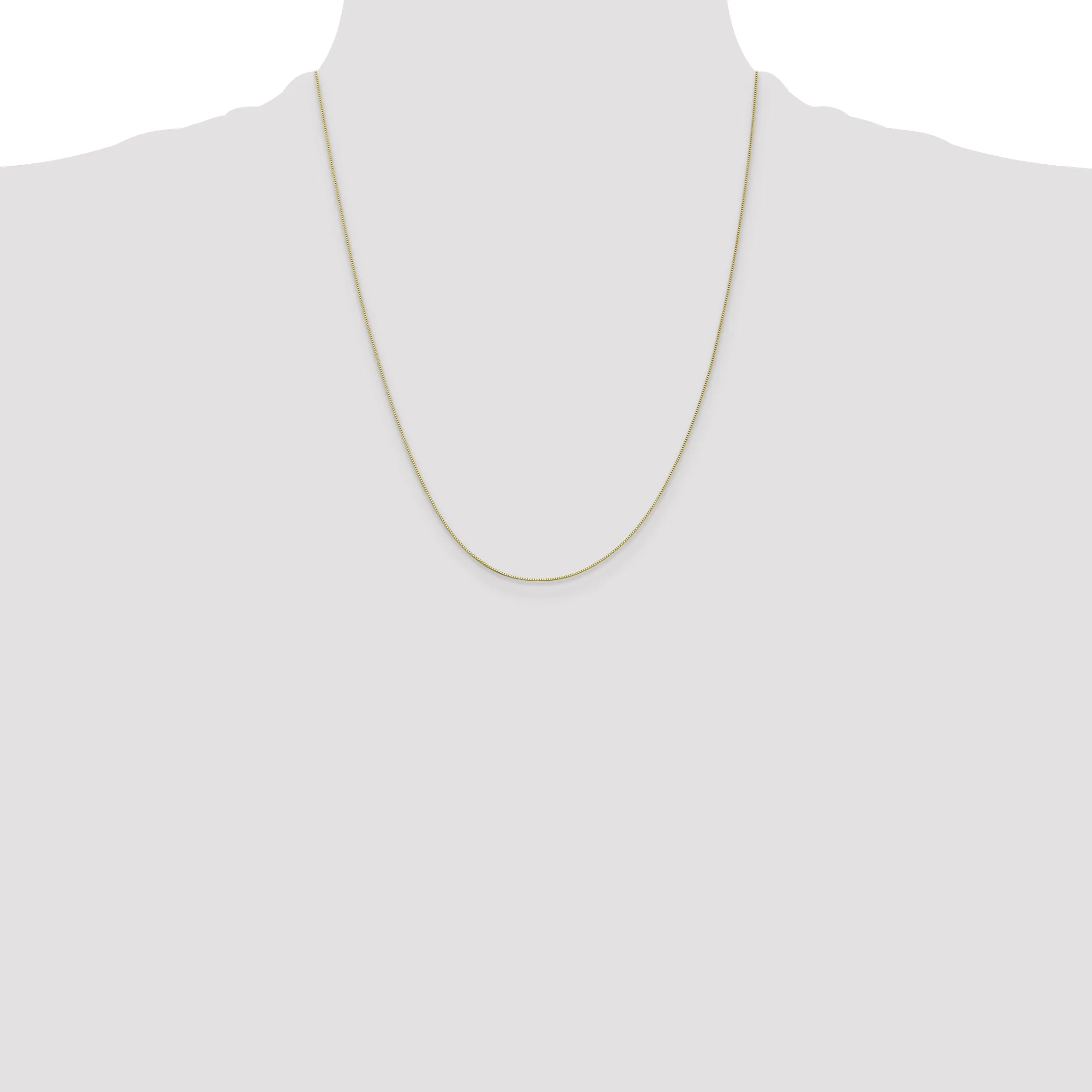 10K Yellow Gold Box Chain Necklace with Polished Finish 14 Inch