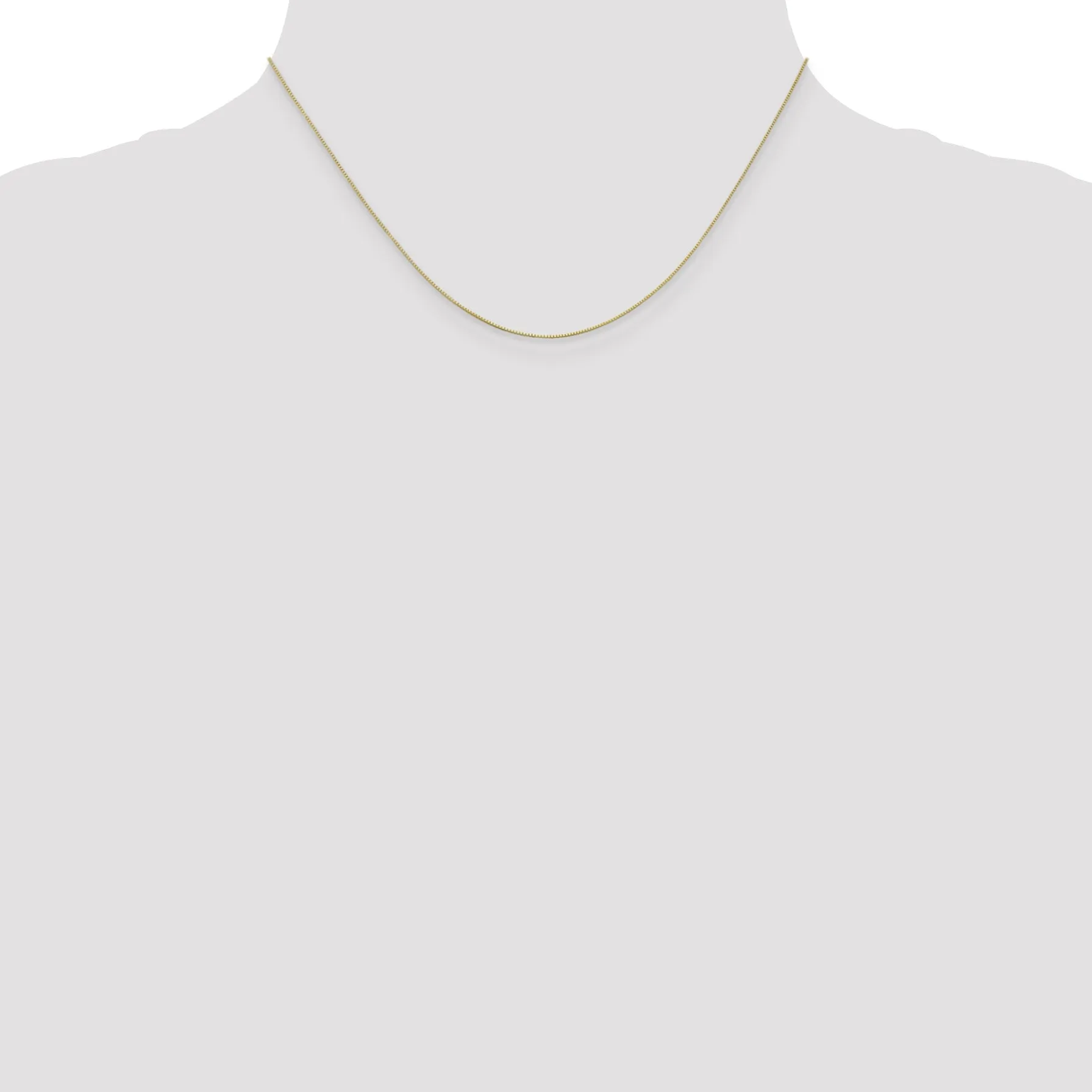 10K Yellow Gold Box Chain Necklace with Polished Finish 14 Inch