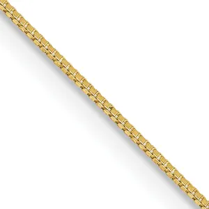 10K Yellow Gold Box Chain Necklace with Polished Finish 14 Inch