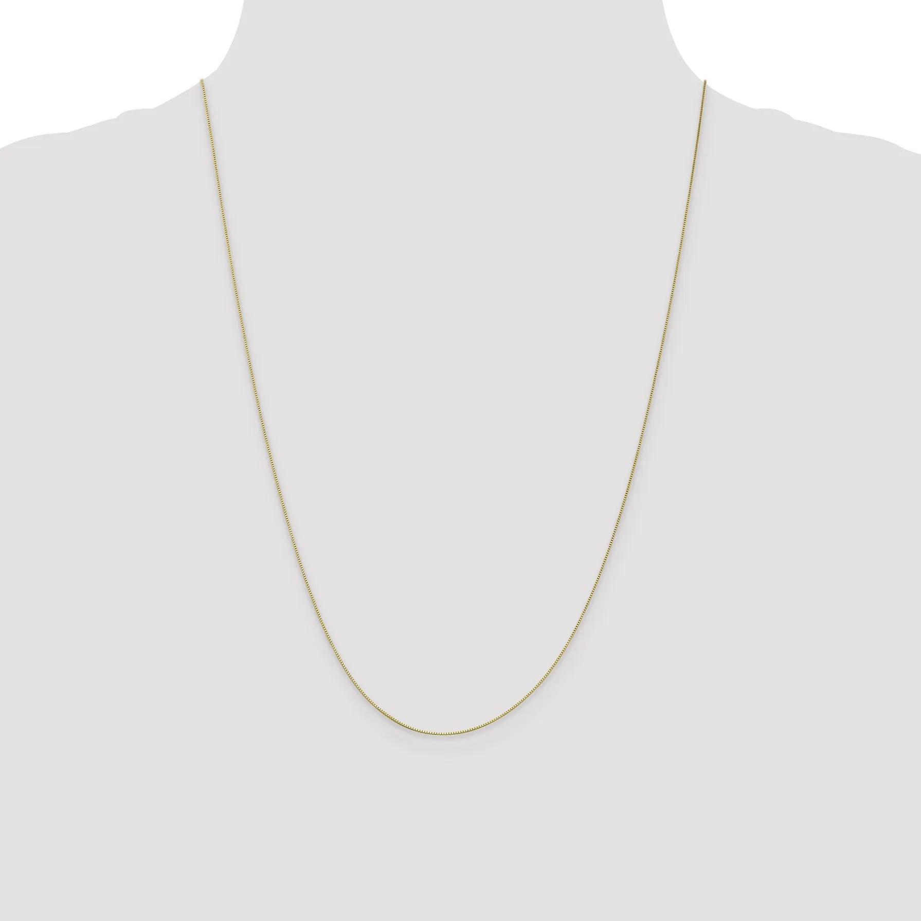 10K Yellow Gold Box Chain Necklace with Polished Finish 14 Inch