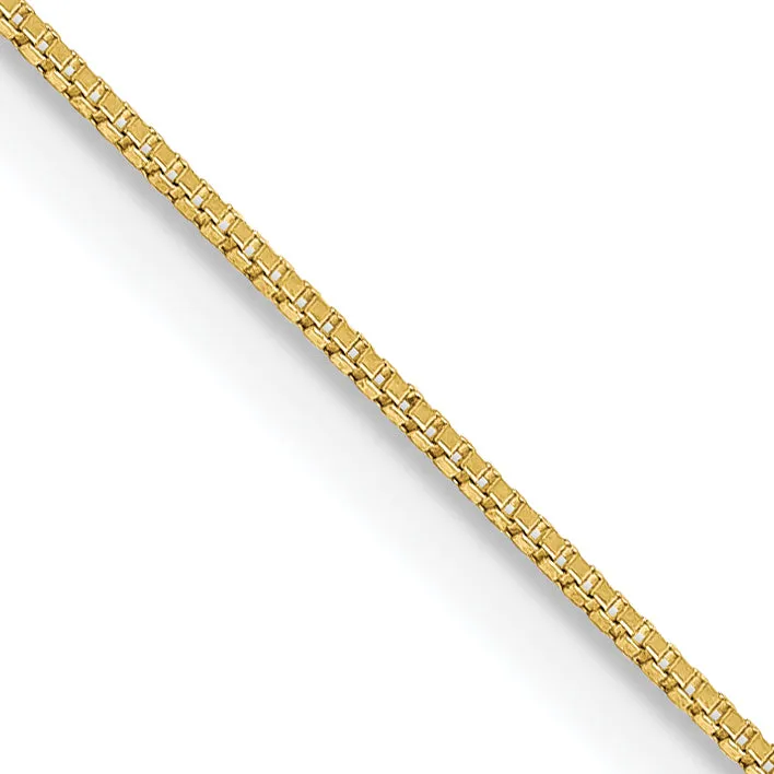 10K Yellow Gold Box Chain Necklace with Polished Finish 14 Inch
