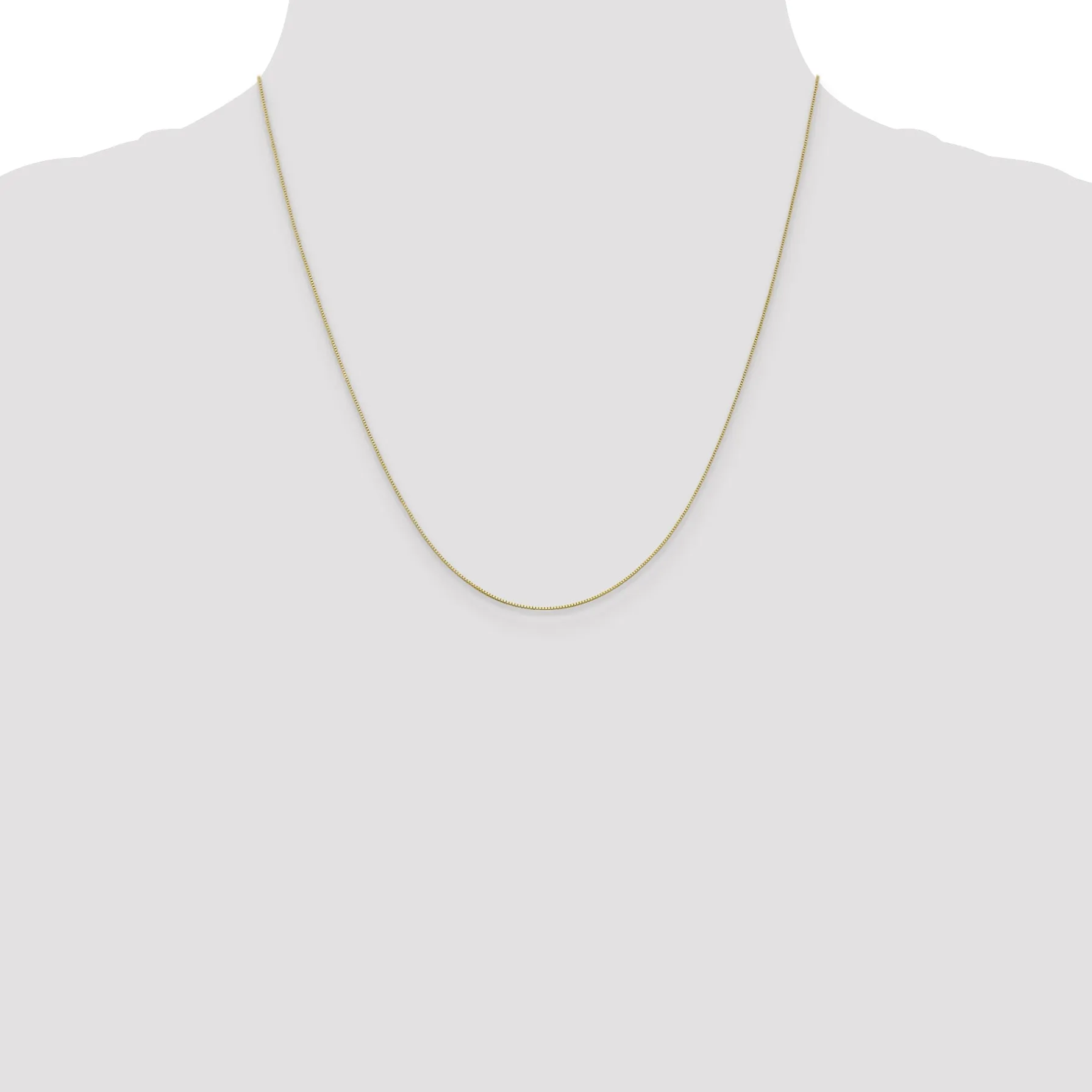 10K Yellow Gold Box Chain Necklace with Polished Finish 14 Inch