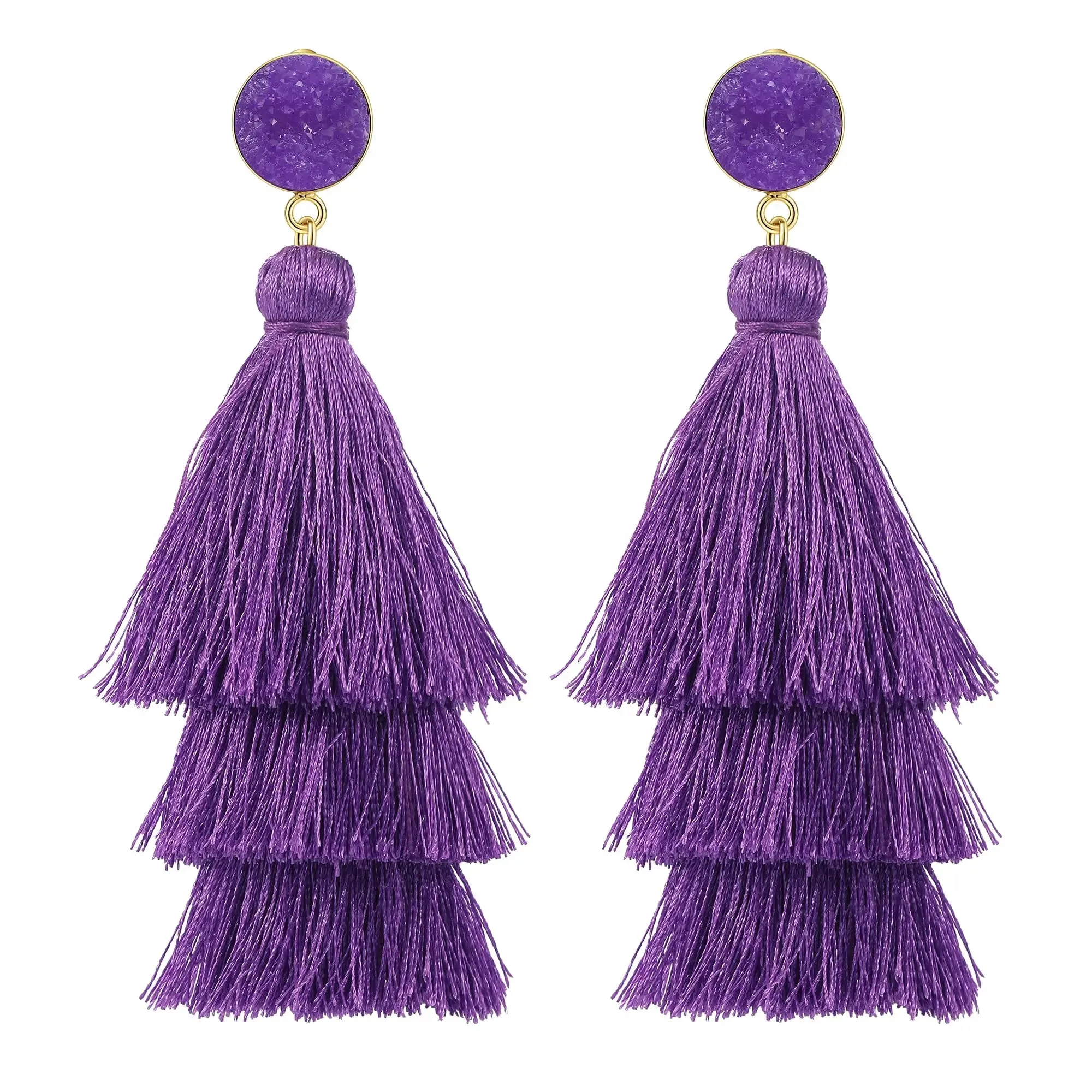 14K Gold Plated Tassel Earrings | 925 Sterling Silver Needle | Lightweight Luxury Jewelry