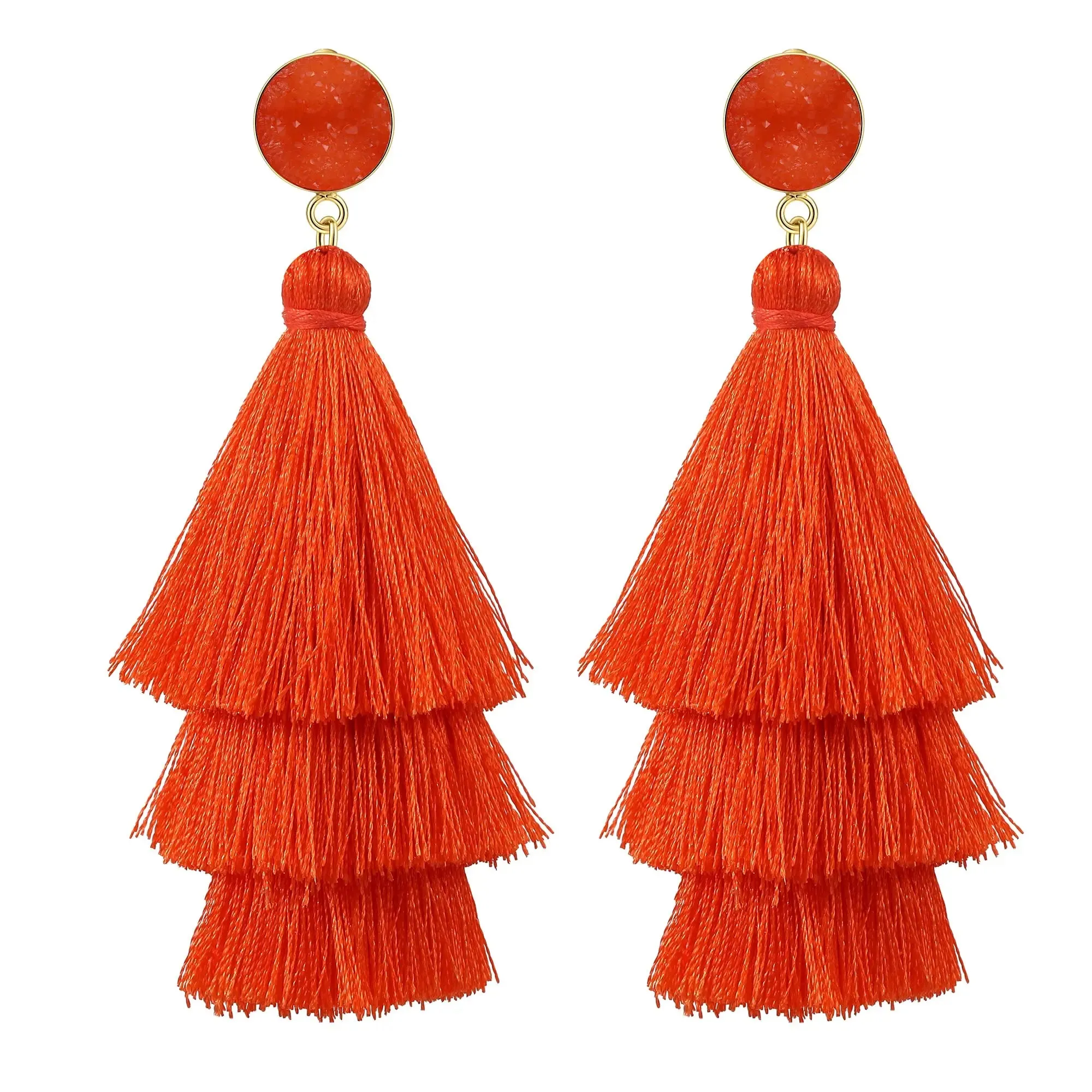 14K Gold Plated Tassel Earrings | 925 Sterling Silver Needle | Lightweight Luxury Jewelry