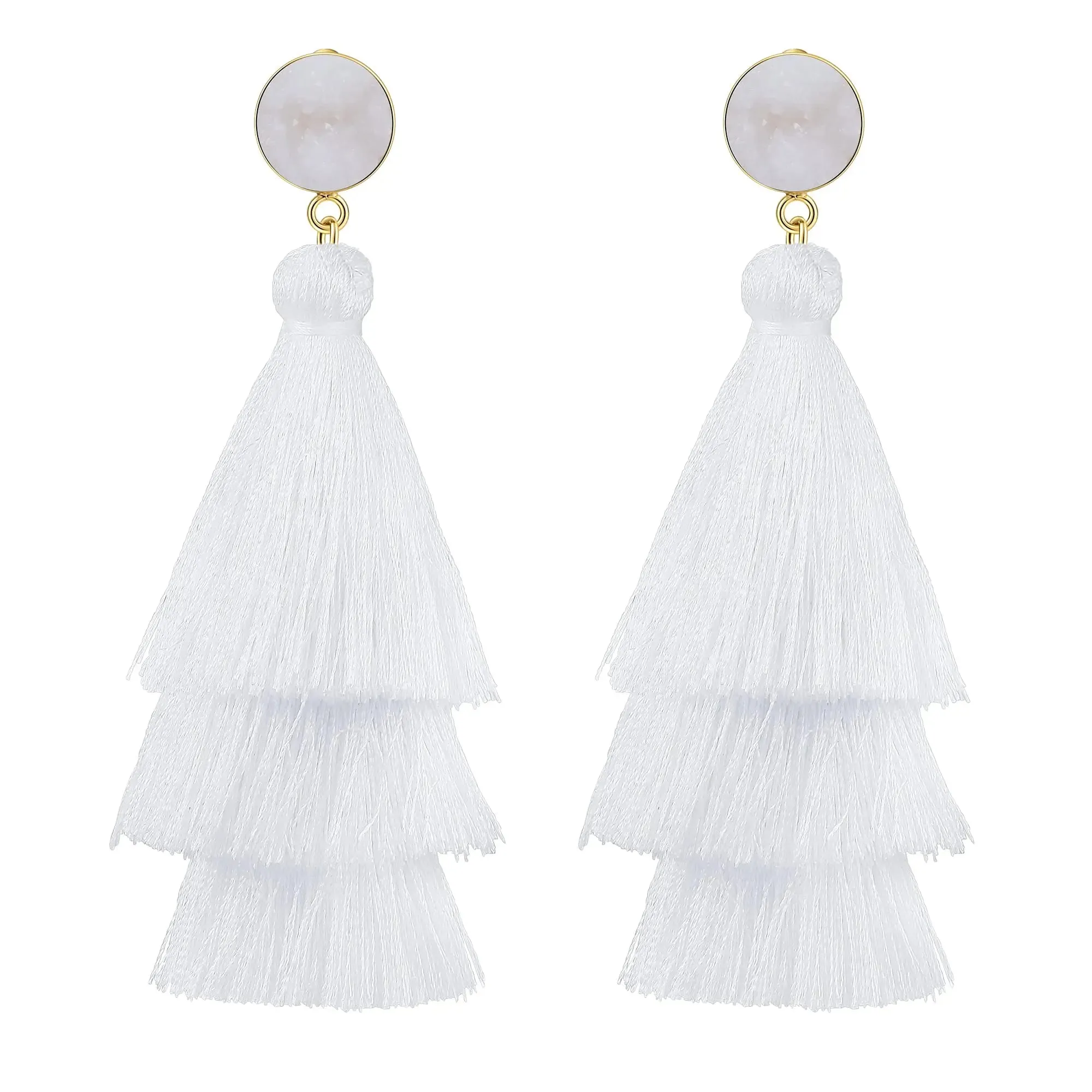 14K Gold Plated Tassel Earrings | 925 Sterling Silver Needle | Lightweight Luxury Jewelry