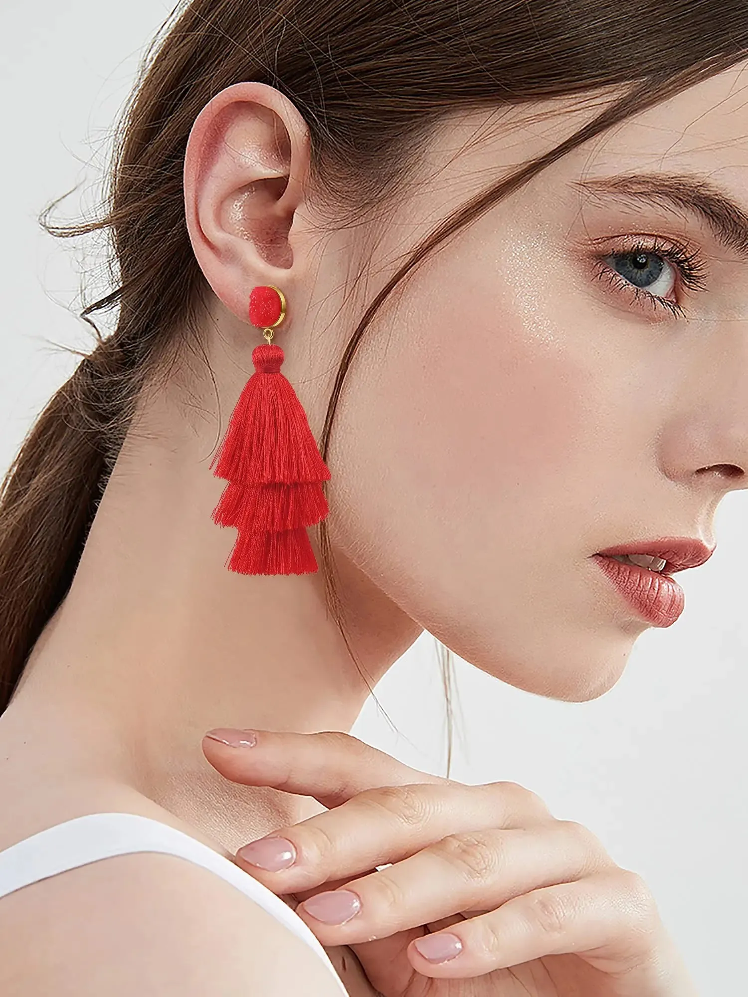 14K Gold Plated Tassel Earrings | 925 Sterling Silver Needle | Lightweight Luxury Jewelry