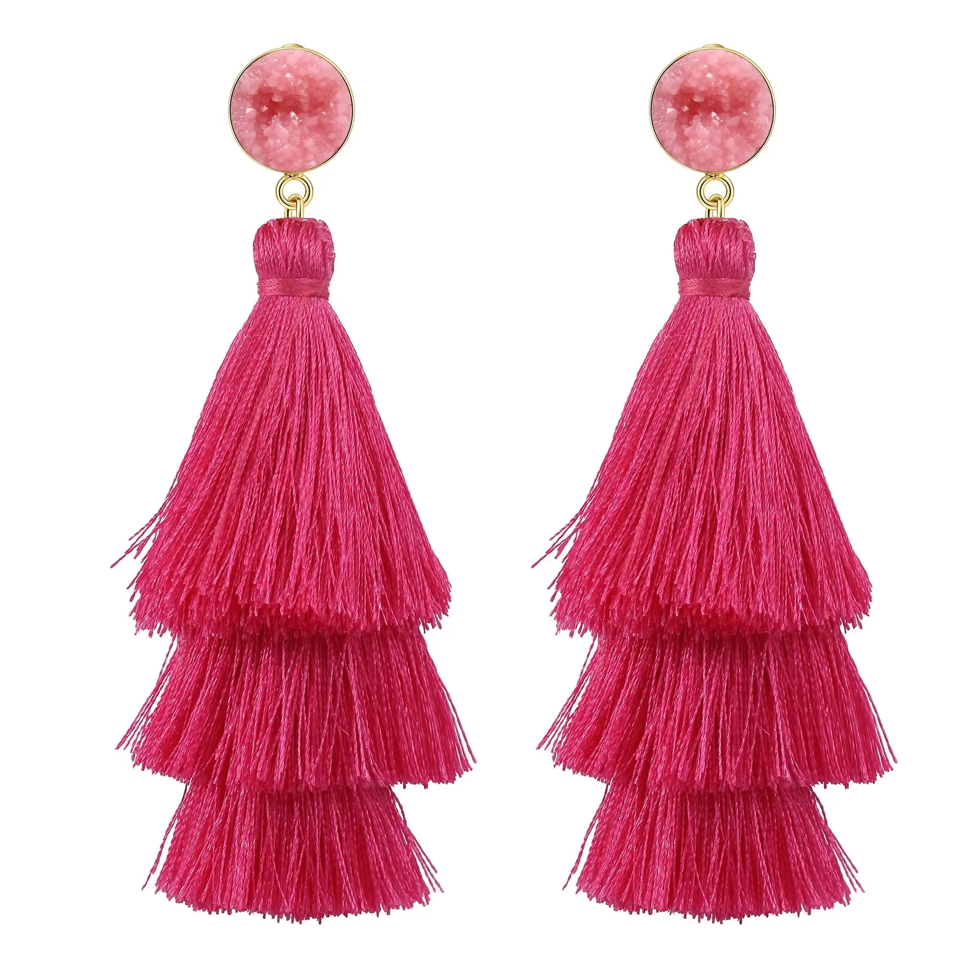 14K Gold Plated Tassel Earrings | 925 Sterling Silver Needle | Lightweight Luxury Jewelry