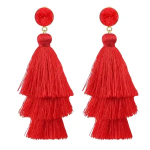 14K Gold Plated Tassel Earrings | 925 Sterling Silver Needle | Lightweight Luxury Jewelry