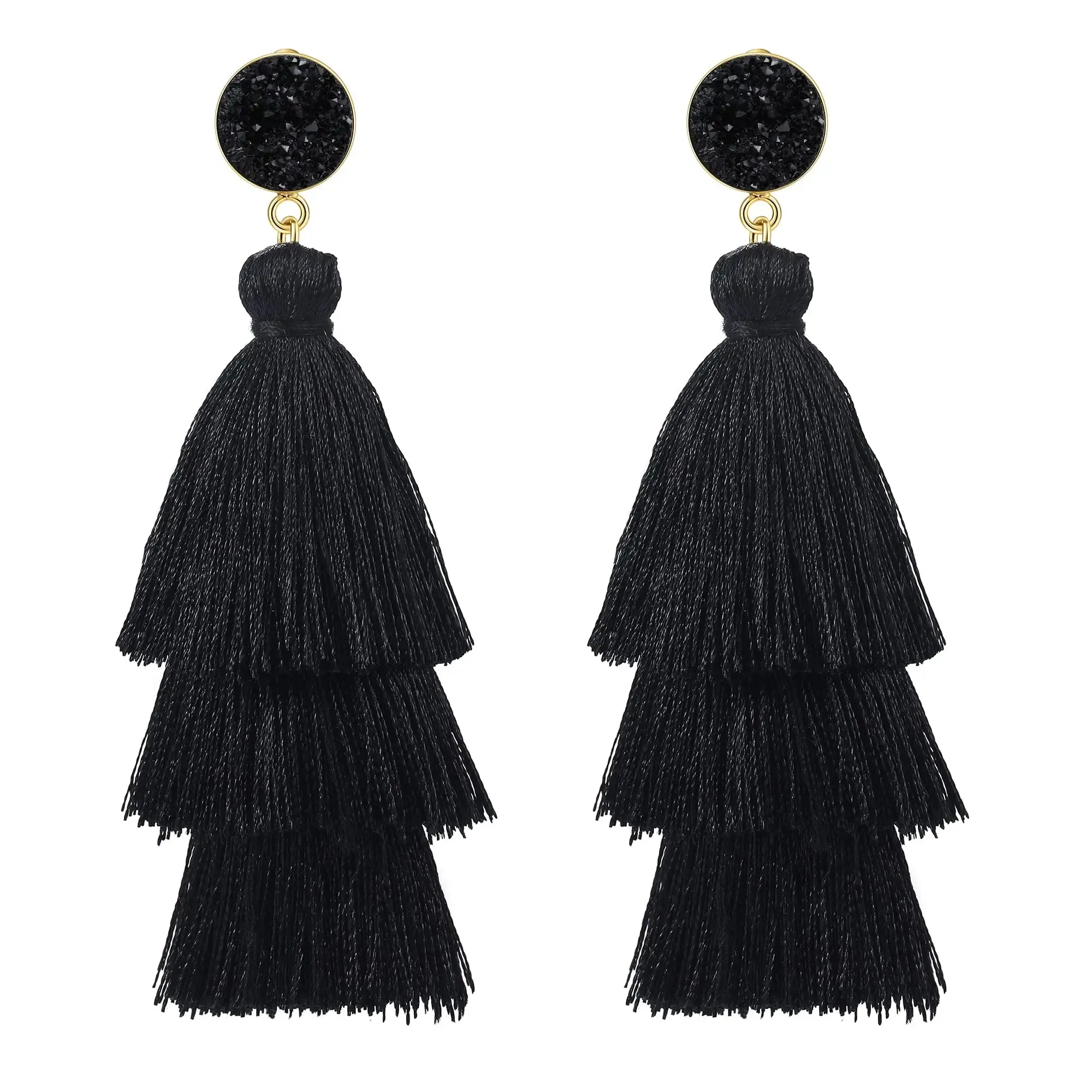 14K Gold Plated Tassel Earrings | 925 Sterling Silver Needle | Lightweight Luxury Jewelry