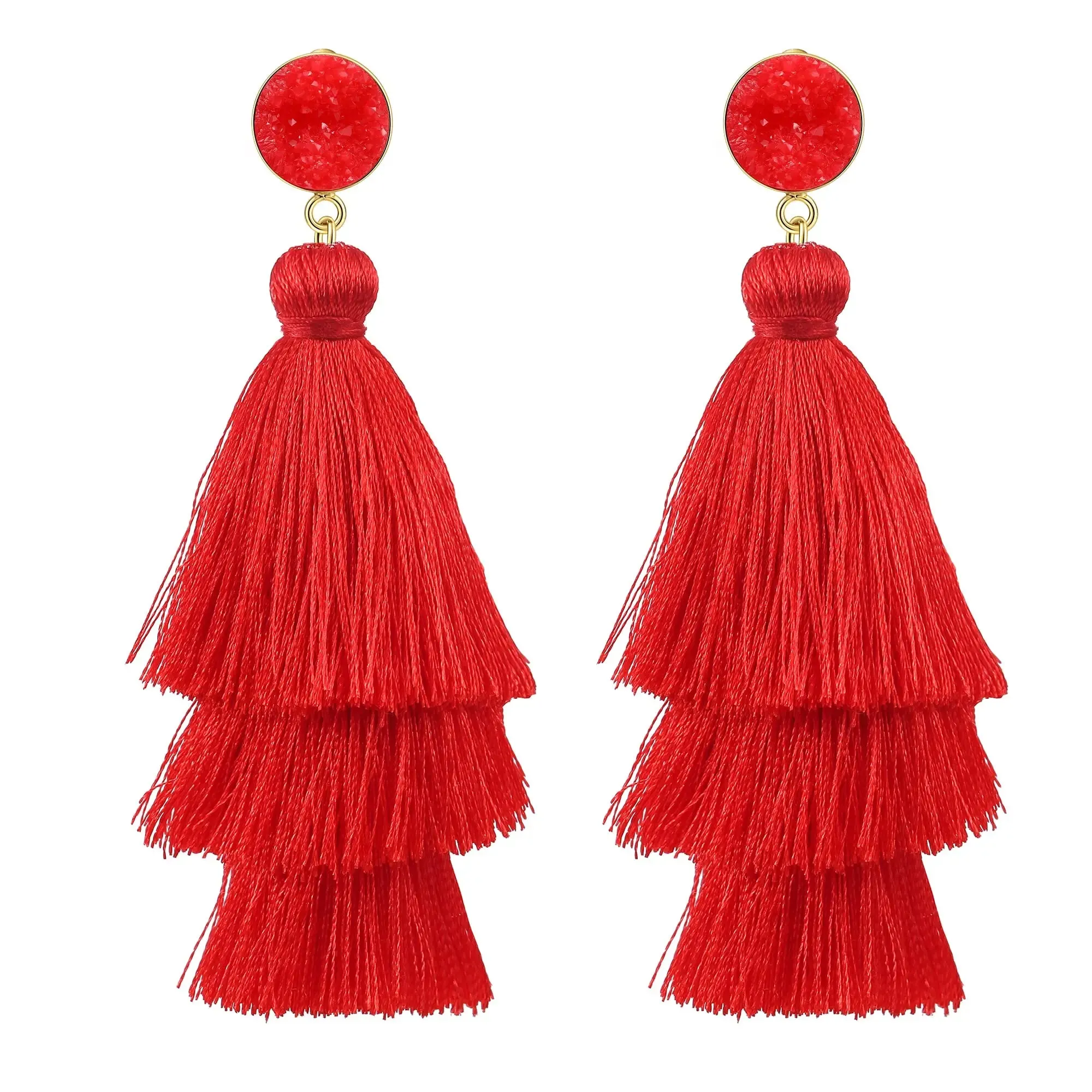 14K Gold Plated Tassel Earrings | 925 Sterling Silver Needle | Lightweight Luxury Jewelry