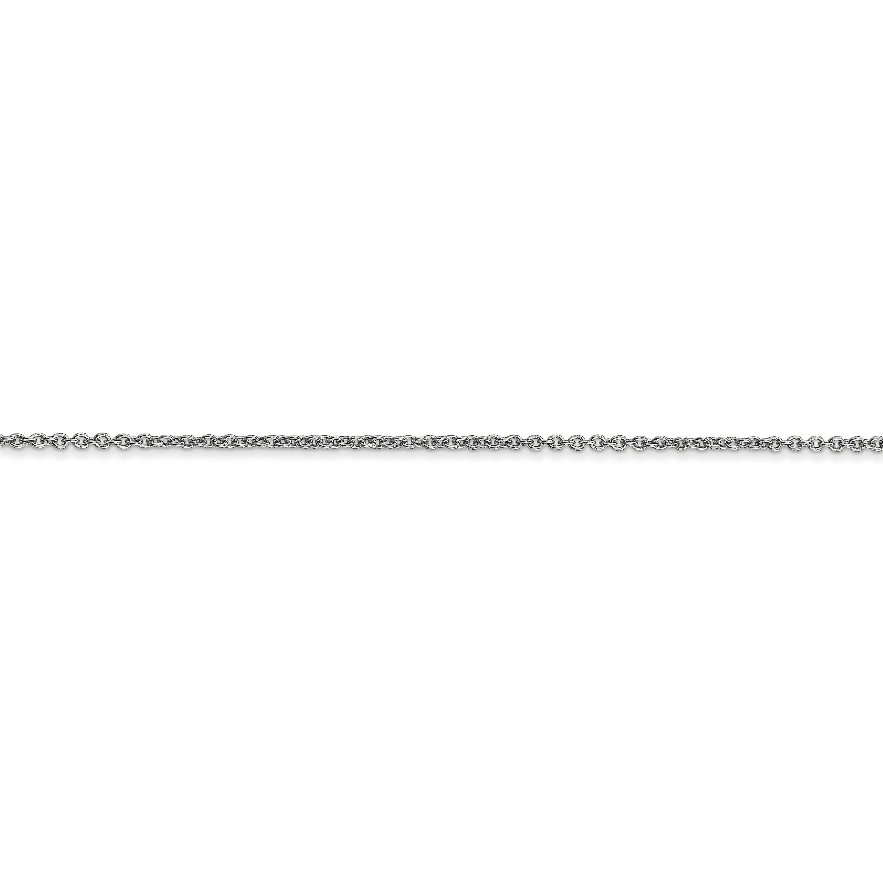 14k White Gold 0.70mm Round Link Cable Chain