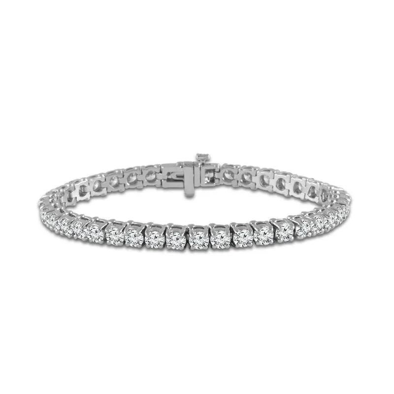 14K White Gold 4ctw Natural Diamond Tennis Bracelet