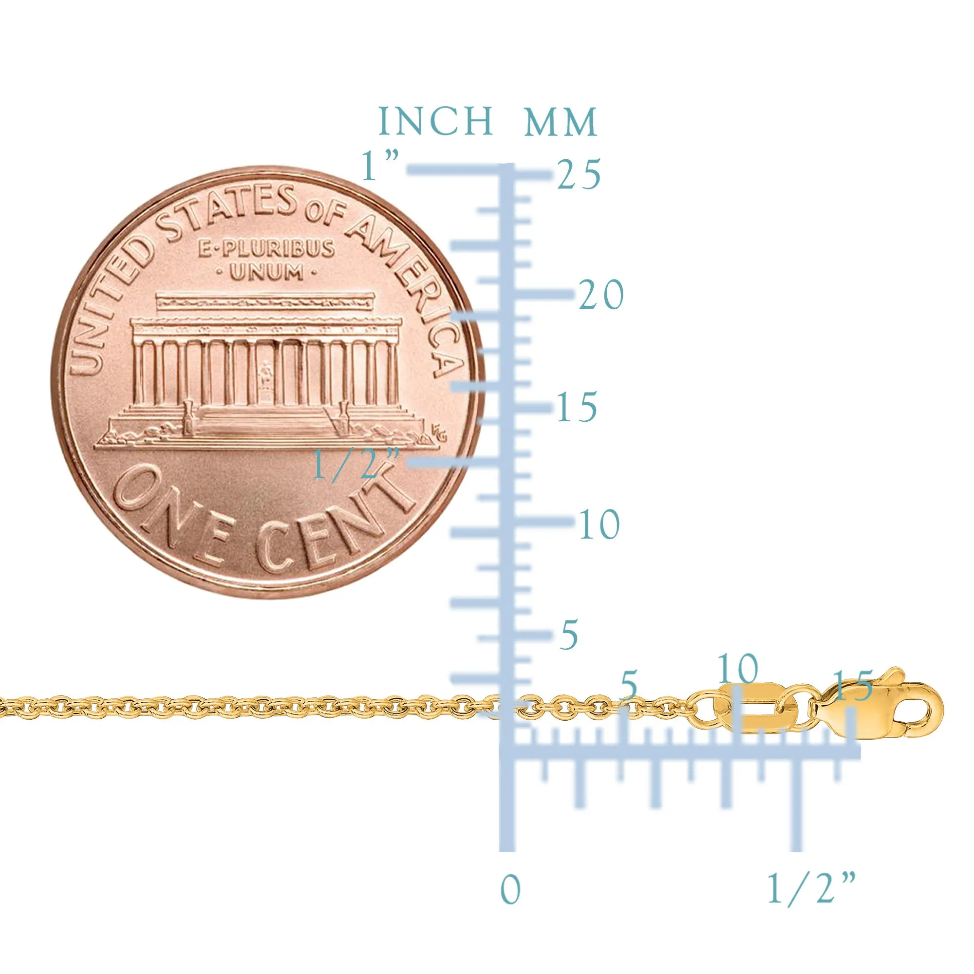 14k Yellow Gold Forsantina Chain Necklace, 1.5mm