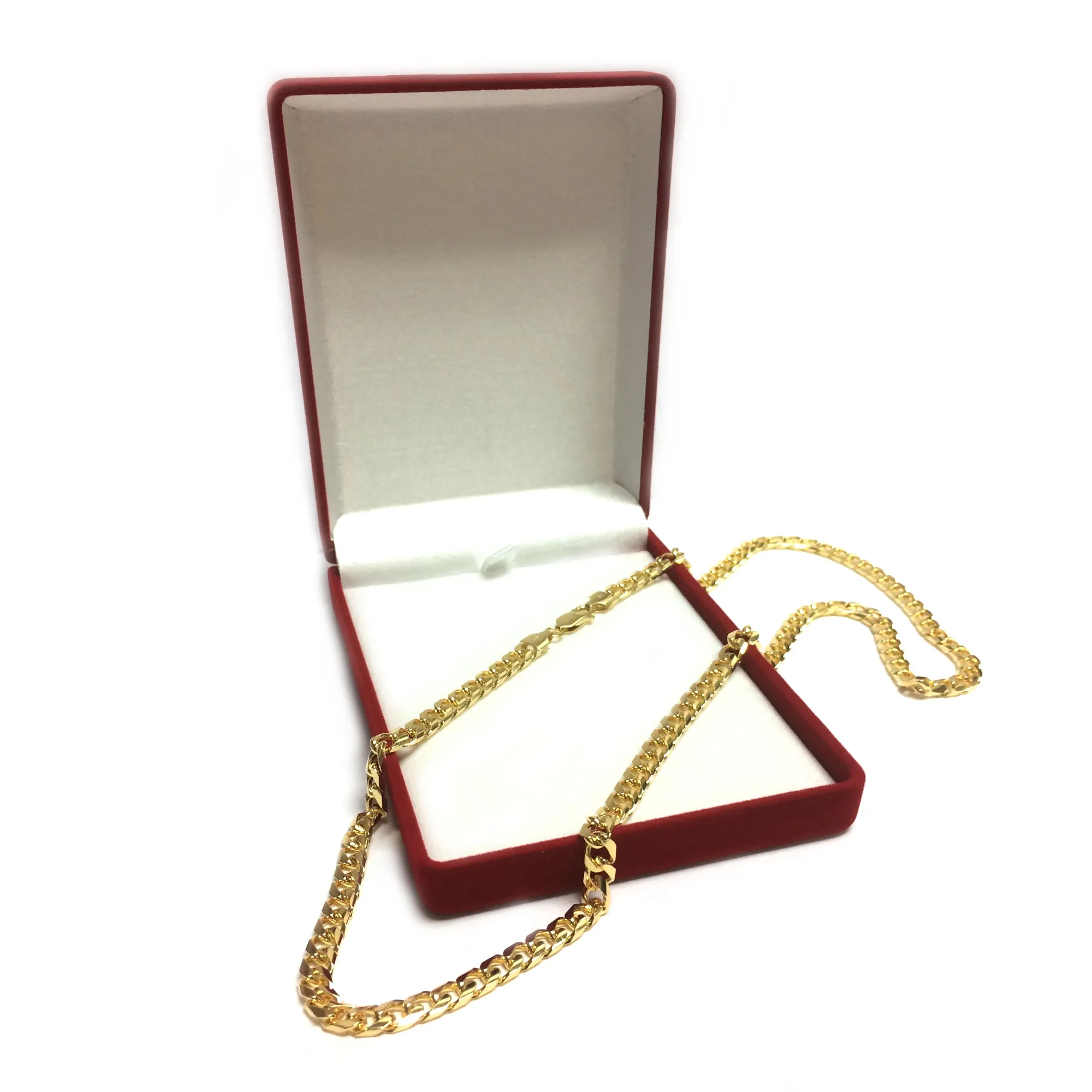 14k Yellow Gold Miami Cuban Link Chain Necklace, Width 6.9mm