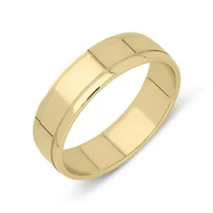 18ct Yellow Gold 6mm Dipped Edge Wedding Ring