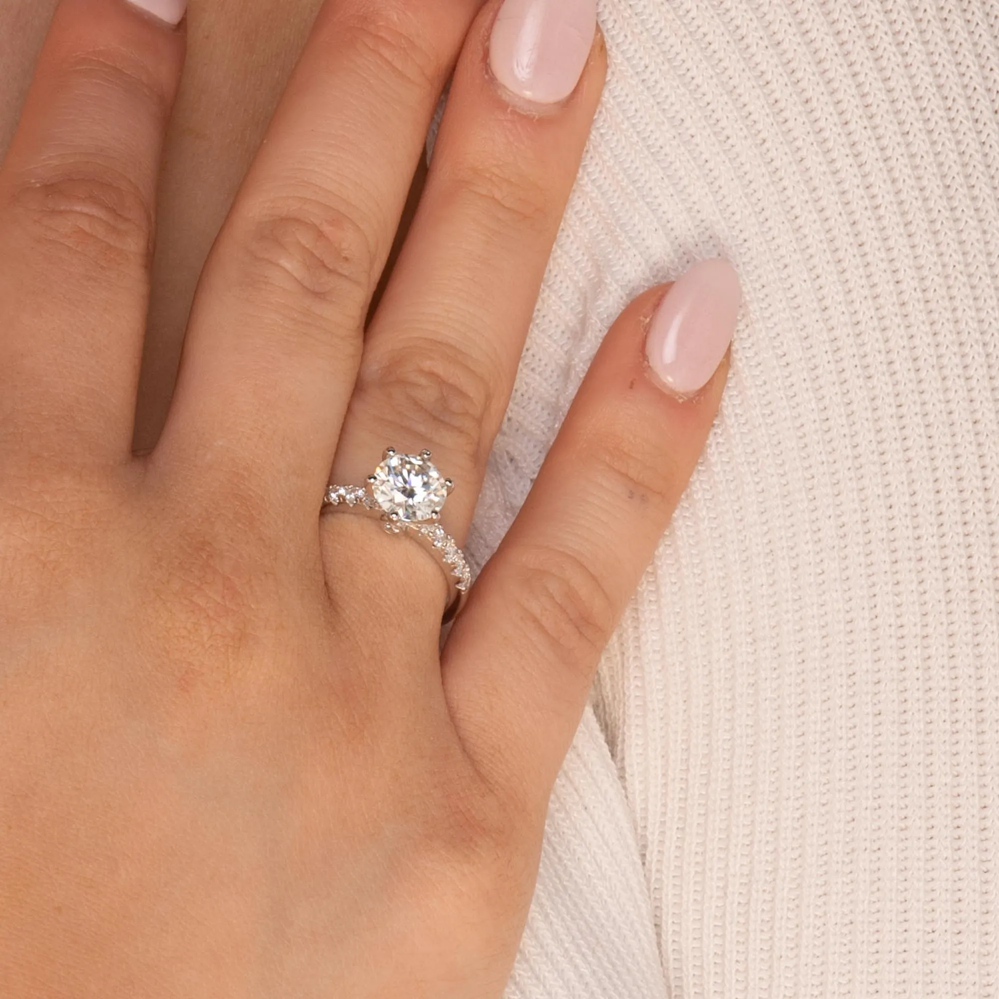 2 ct The Classic Moissanite Diamond Engagement Ring