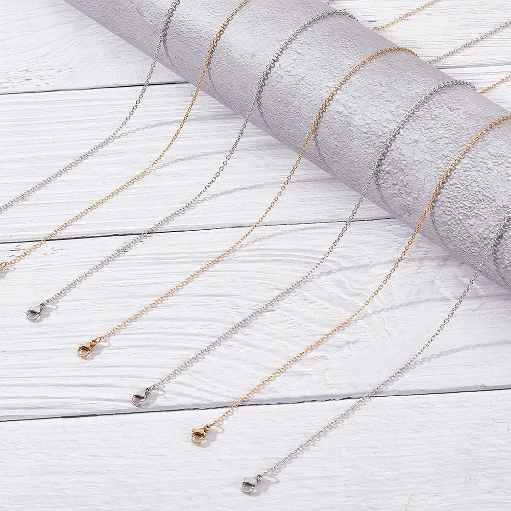 20Pcs 2 Style 304 Stainless Steel Cable Chain Necklaces Set for Men Women, Golden & Stainless Steel Color, 19.5~20.5 inch(50~52cm), 10Pcs/style