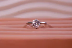 2ct Moissanite Solitaire Engagement Promise Ring in Sterling Silver
