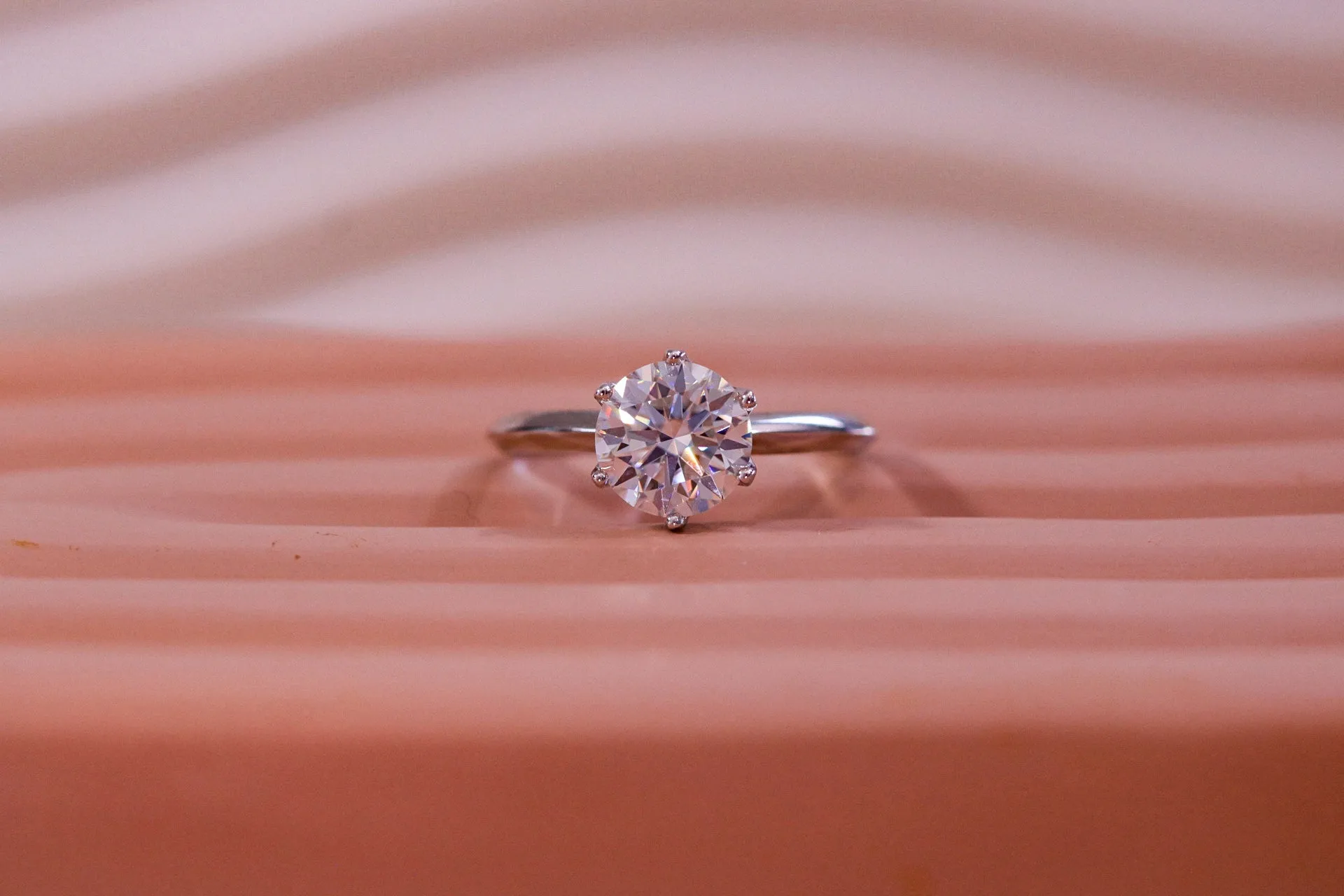 2ct Moissanite Solitaire Engagement Promise Ring in Sterling Silver