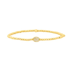 2MM Signature Bracelet with 14K Diamond Bean