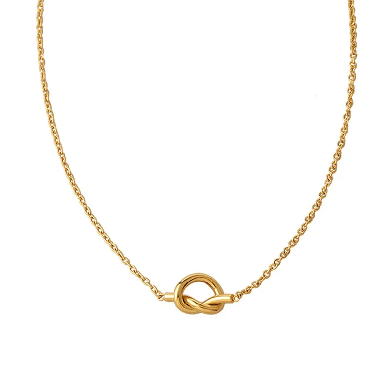 316L Stainless Steel Gold Color Knot Pandent Necklaces For Women