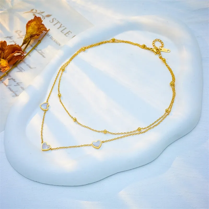 316L Stainless Steel Star Heart Pendant Necklace For Women