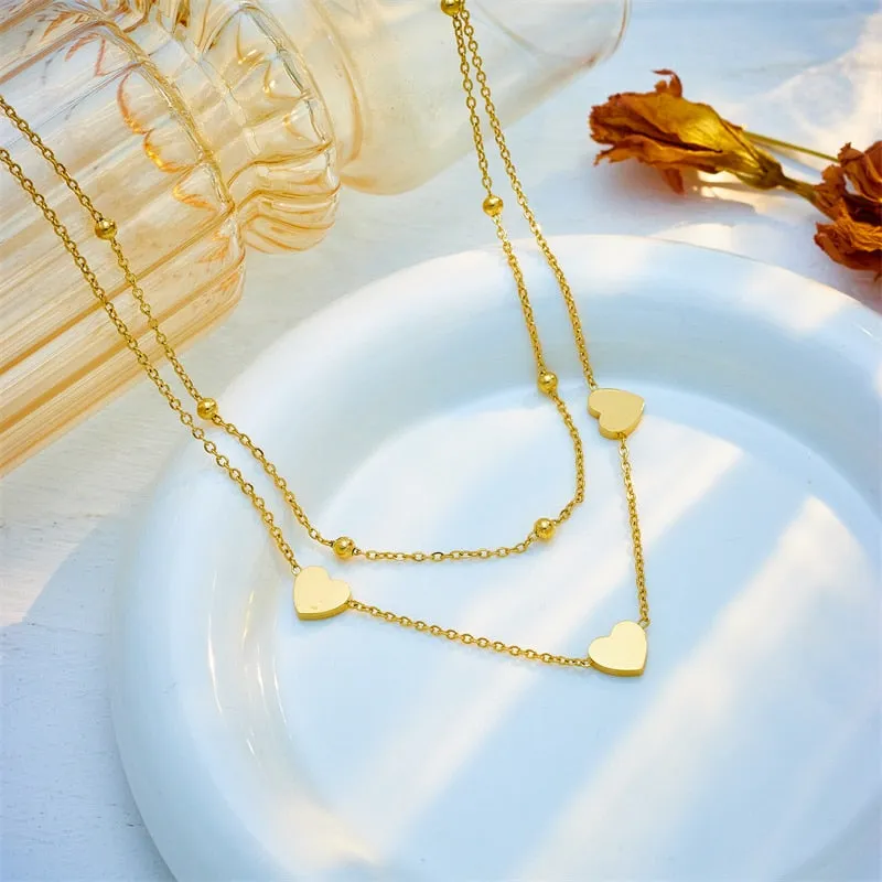 316L Stainless Steel Star Heart Pendant Necklace For Women