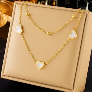 316L Stainless Steel Star Heart Pendant Necklace For Women