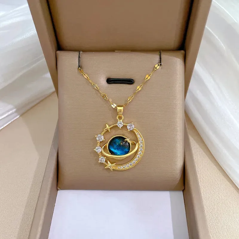 316L Stainless Steel Sun Pendant Necklace For Women Fashionable Jewelry Gift