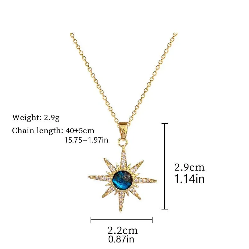 316L Stainless Steel Sun Pendant Necklace For Women Fashionable Jewelry Gift