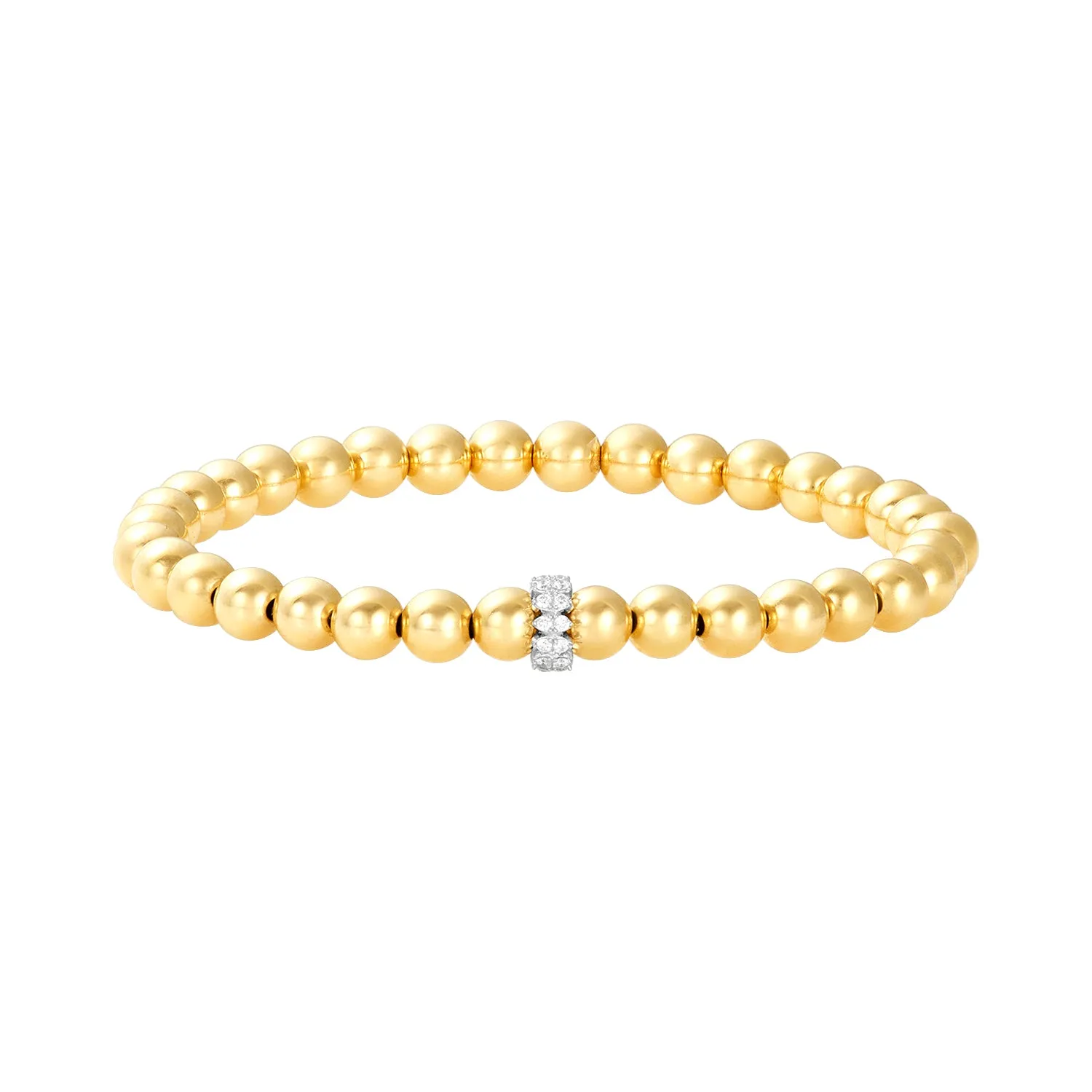 5mm Signature Bracelet with 14k Marquise Diamond Rondelle