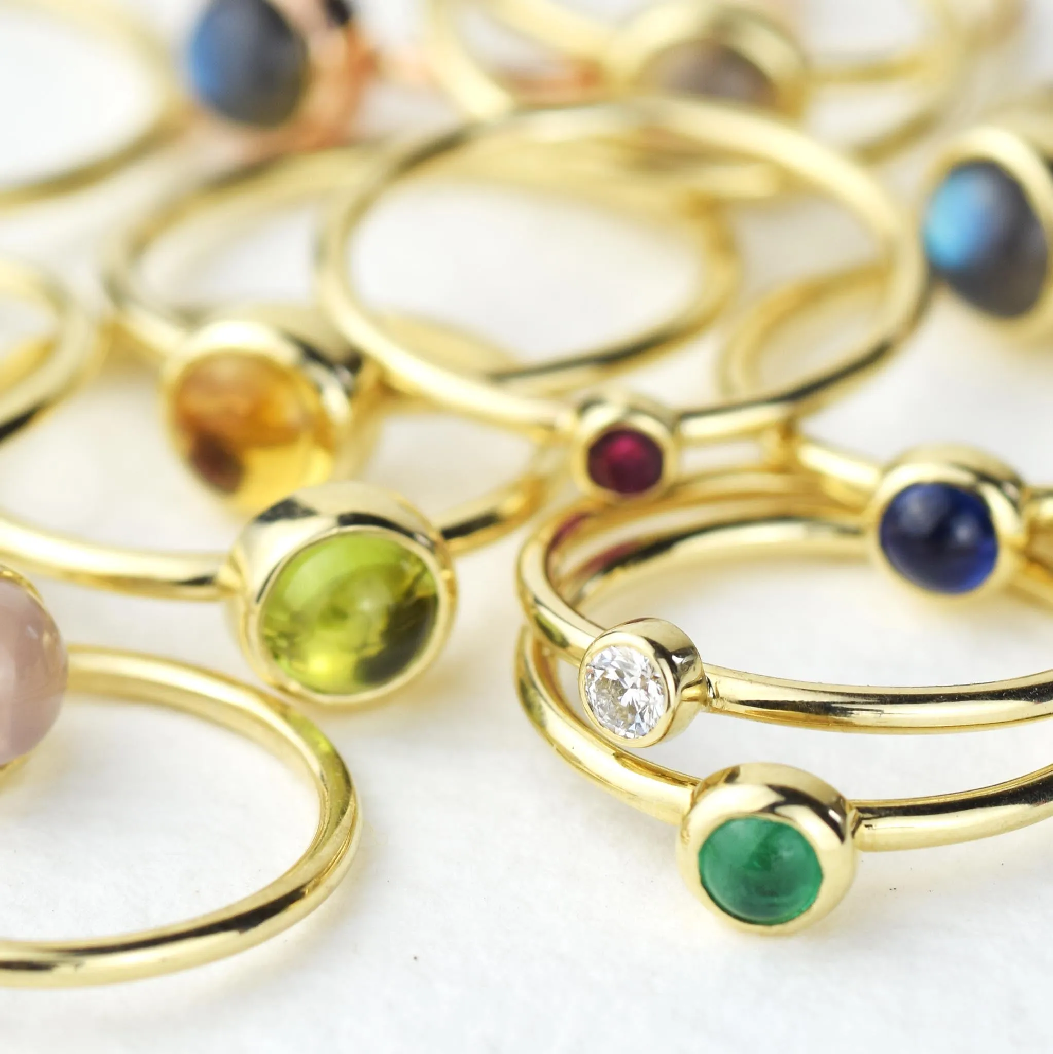 6mm Citrine Solid Gold Stacking Ring
