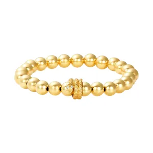 7mm Signature Bracelet with a 14k Snake Rondelle