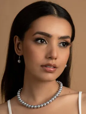 9 to 5 Pearl Necklace Set with Earrings