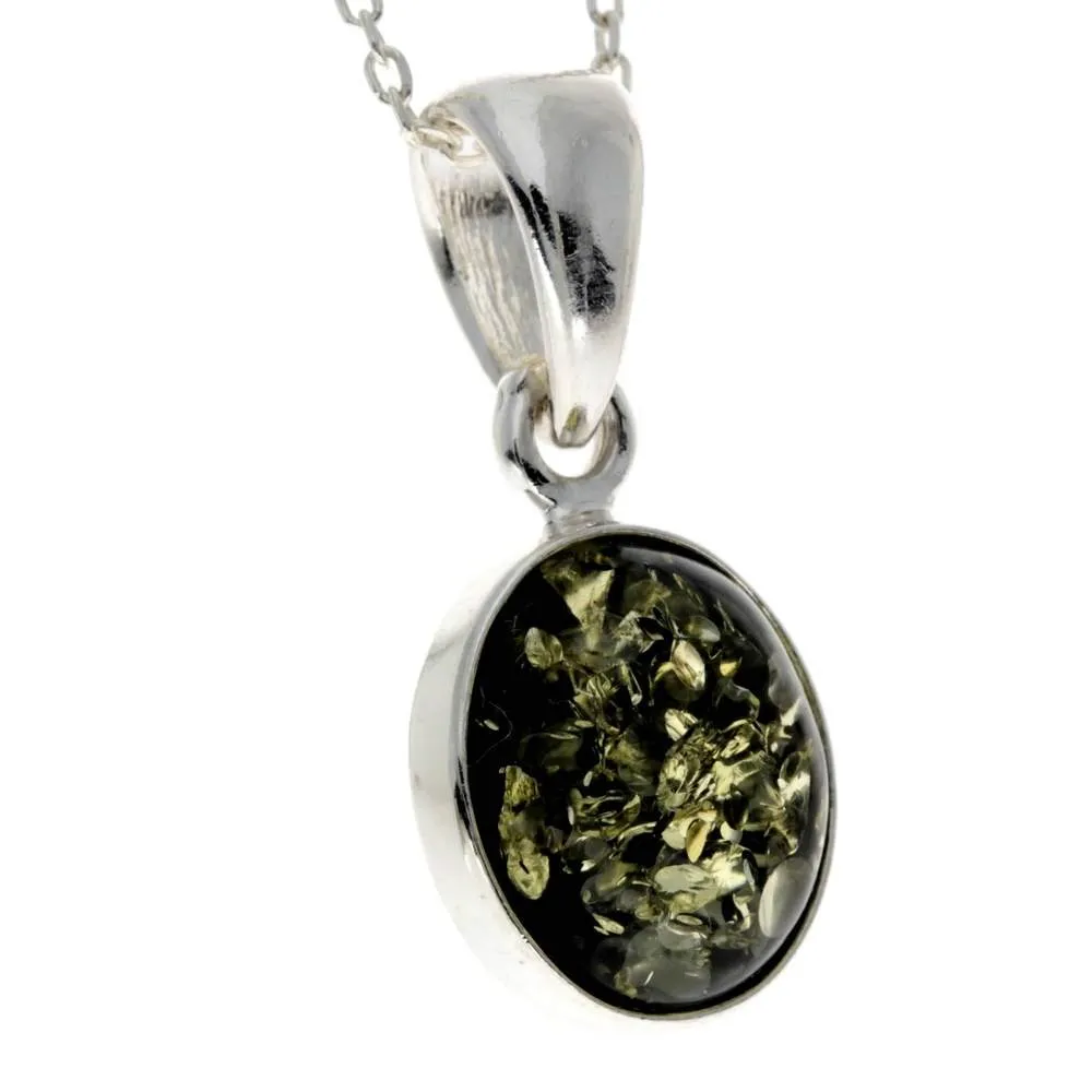 925 Sterling Silver & Baltic Amber Classic Designer Pendant - 396