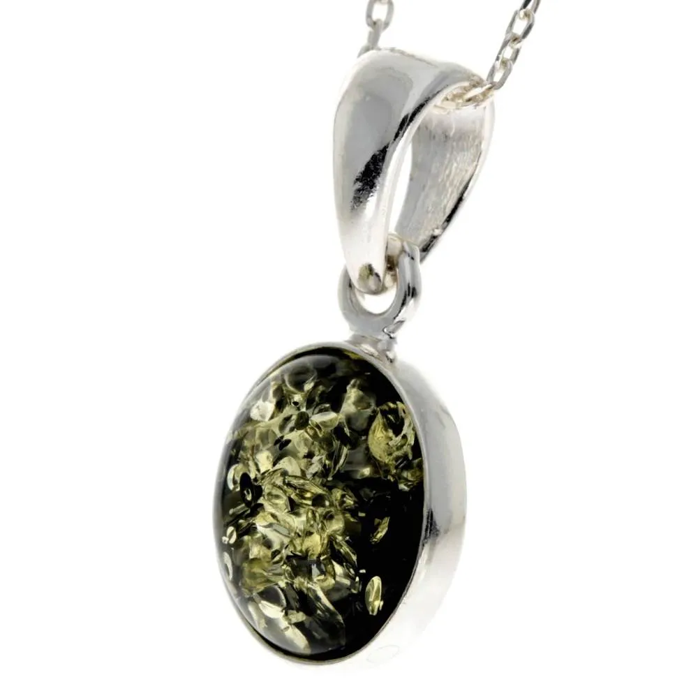 925 Sterling Silver & Baltic Amber Classic Designer Pendant - 396