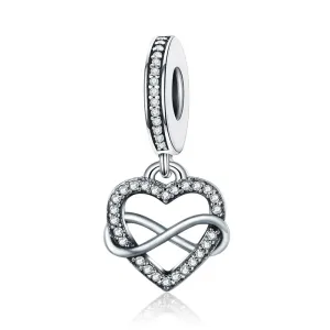 925 Sterling Silver Heart Diamond Pendant For Bracelet Or Necklace