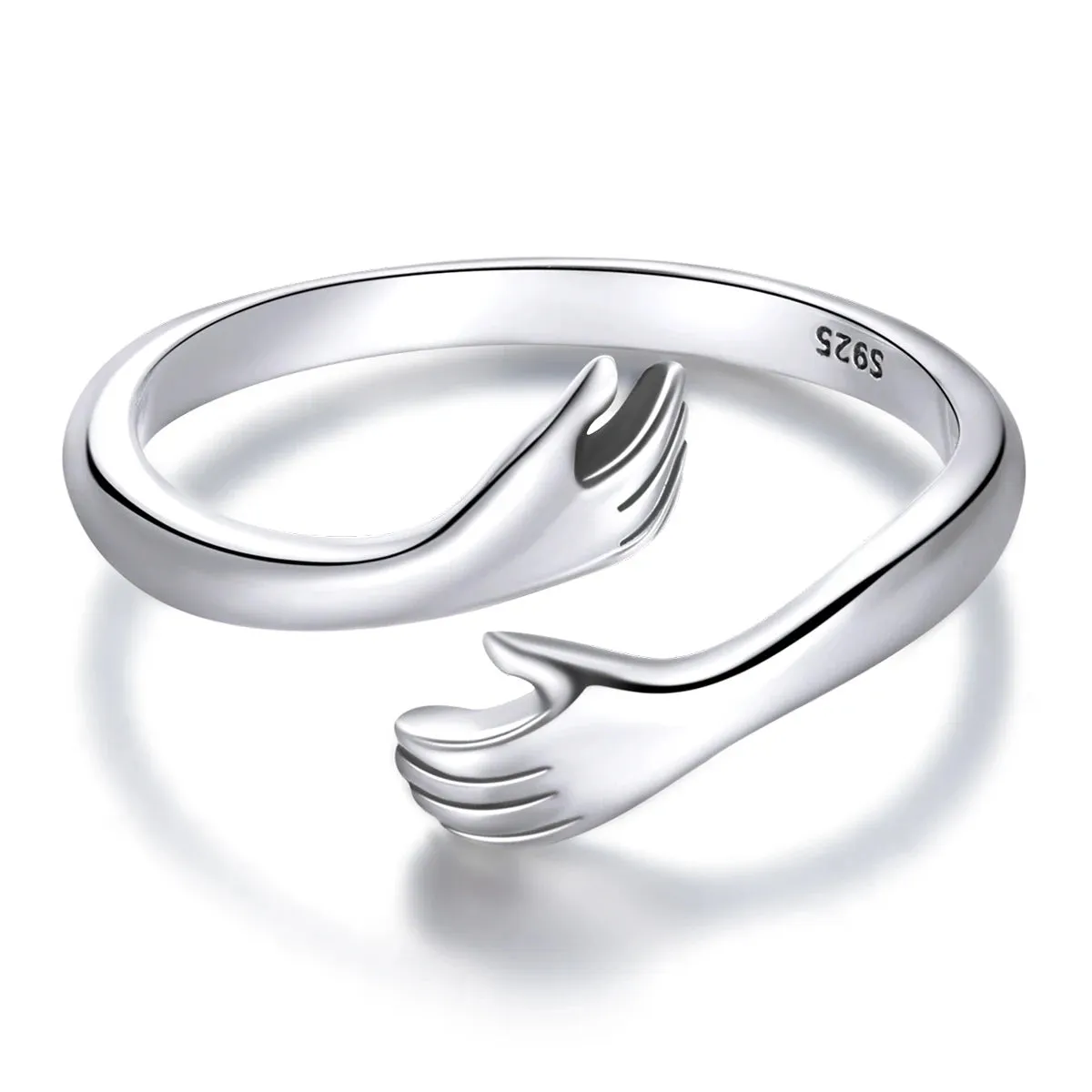 925 Sterling Silver Hug Hand Ring