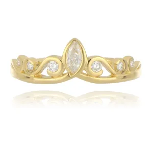 9ct Yellow Gold 0.20ct Diamond Tiara Ring