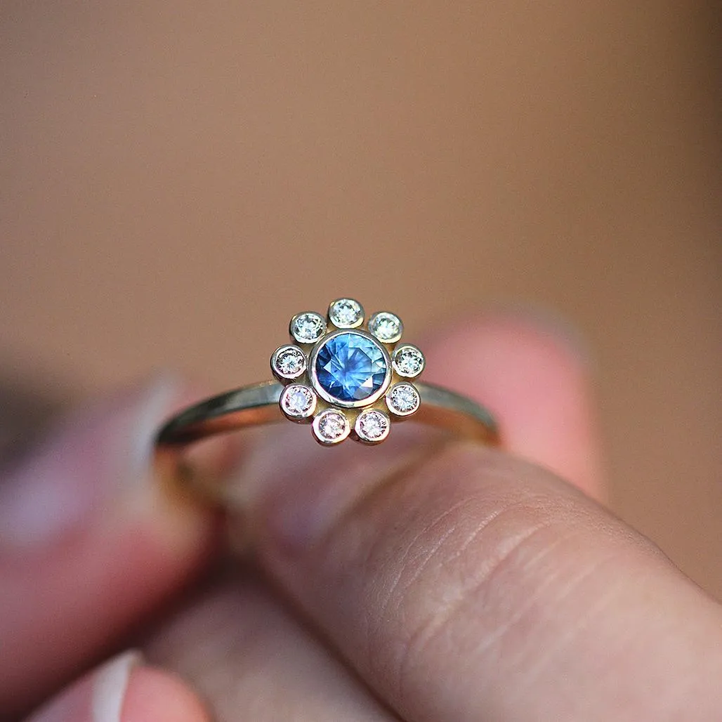 Aditi Sapphire Diamond Engagement Ring