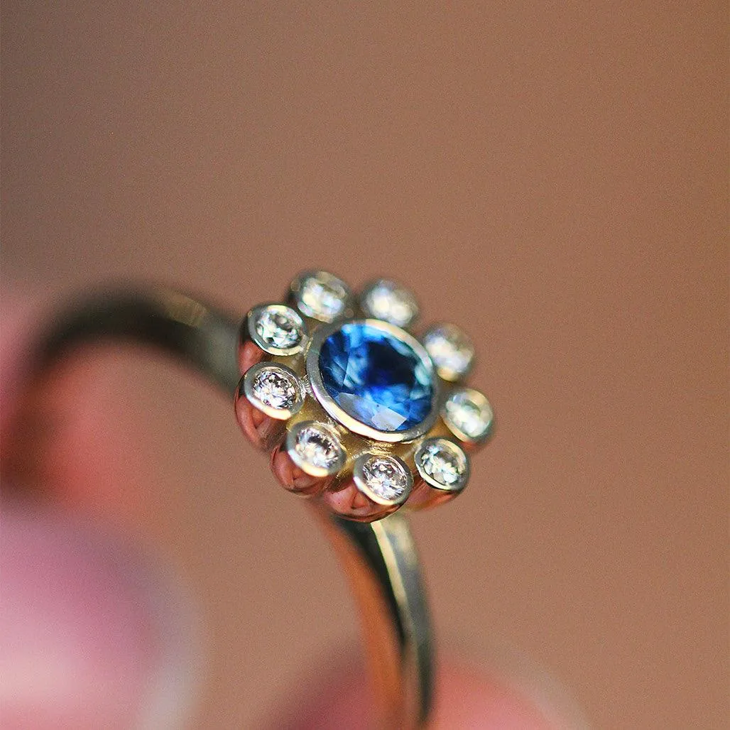 Aditi Sapphire Diamond Engagement Ring
