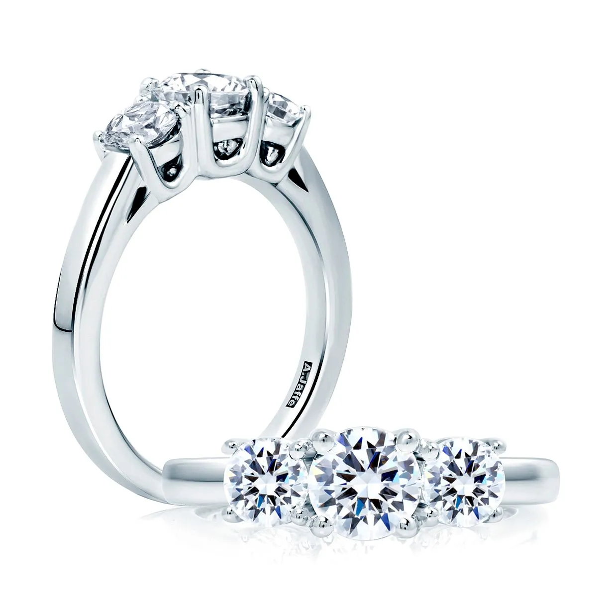 A.Jaffe Engagement Rings Multi Three Stone Round Engagement Ring ME1704/100